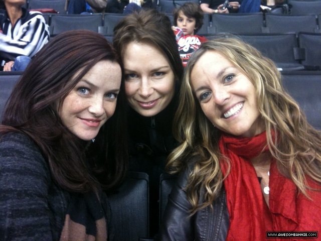 Annie Wersching, Mary Lynn Rajskub, and Mari Michelle at 24 Hockey Game