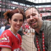 Annie Wersching poses with fan at Celeb Softball game