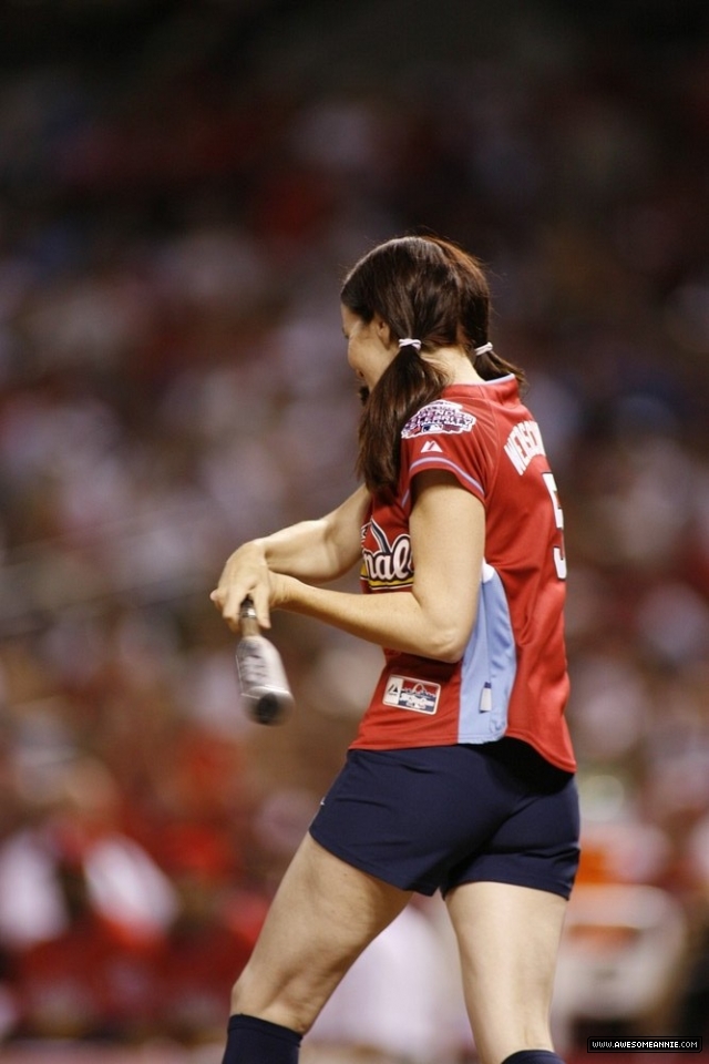 Annie Wersching at bat in Celebrity Softball Game