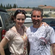 Annie Wersching poses with fan at Nuts for Mutts Dog Show 2009