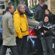 Annie Wersching with director Brad Turner and Kiefer Sutherland on 24