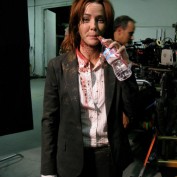 Annie Wersching bloody and sipping water