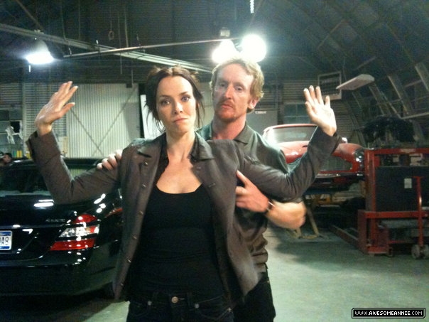 Annie Wersching and Tony Curran behind the scenes