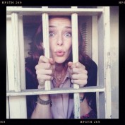 Annie Wersching behind the scenes of Touch - behind bars