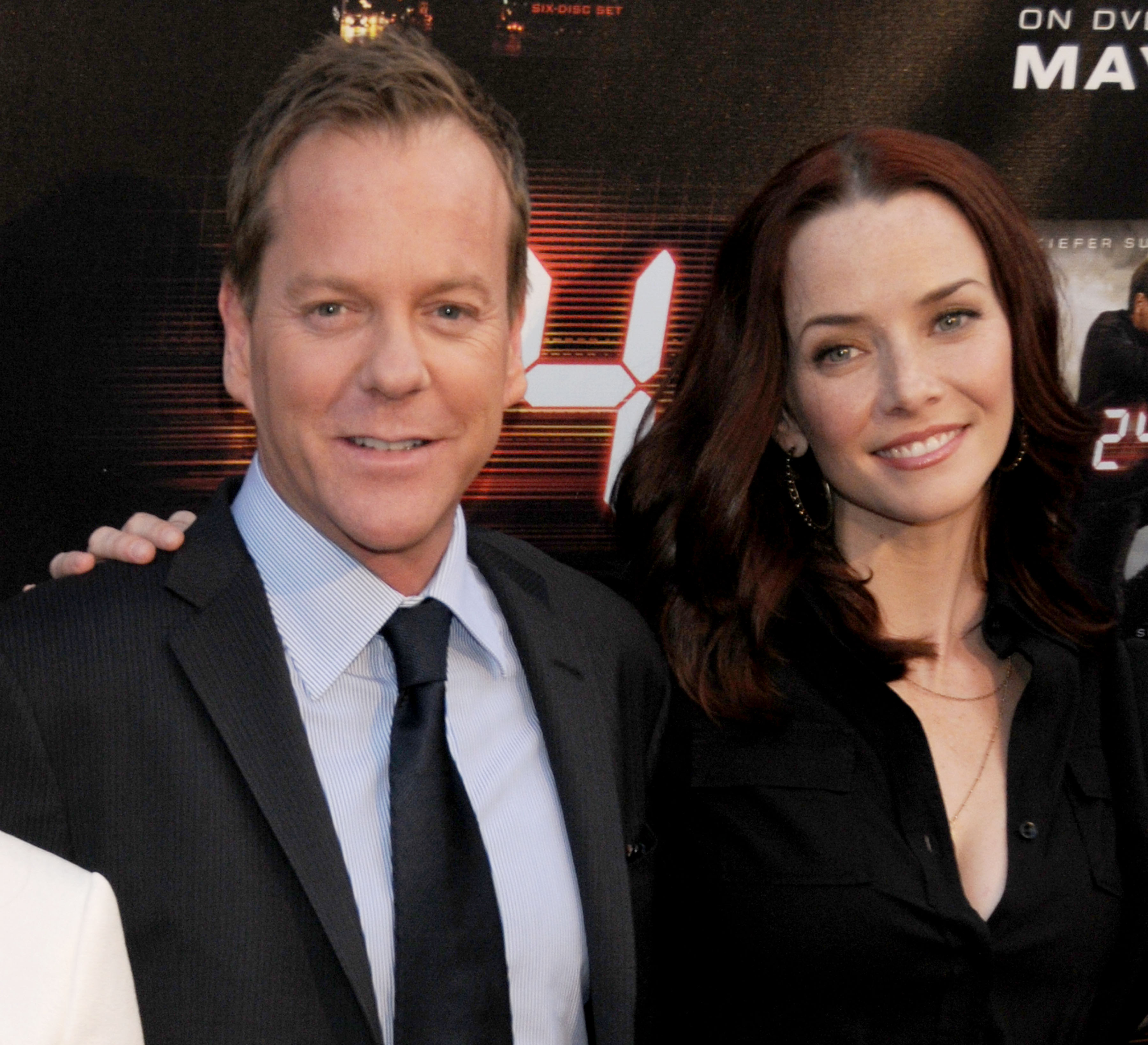Annie Wersching poses with Kiefer Sutherland at 24 Season 7 Finale Screening