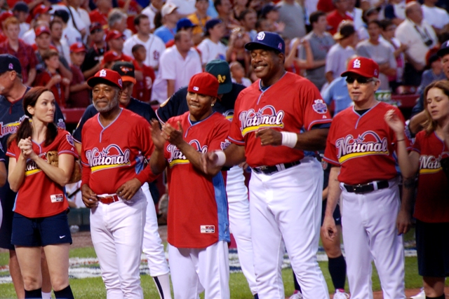 Annie Wersching at Celebrity Softball Game group photo
