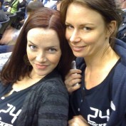 Annie Wersching and Mary Lynn Rajskub at 24 Hockey Game