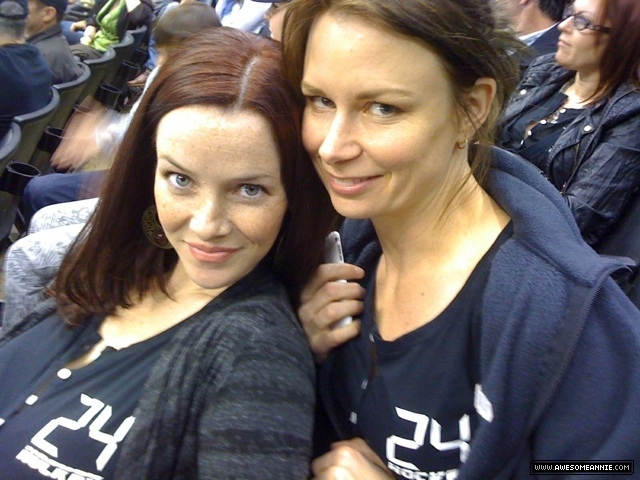 Annie Wersching and Mary Lynn Rajskub at 24 Hockey Game