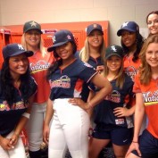 Annie Wersching females group shot Celebrity Softball Game 2009