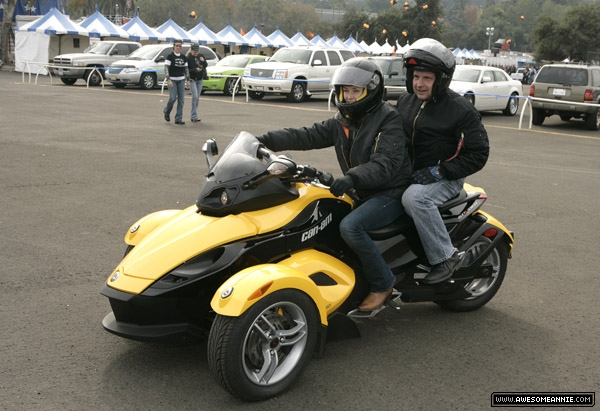 Annie Wersching rides a Can-Am Spyder