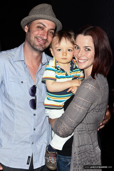 Annie Wersching with son and husband