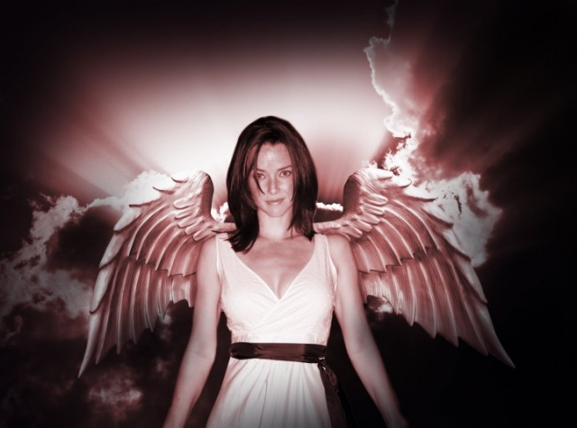 Annie Wersching angel wings fan art by Henrik Berglund