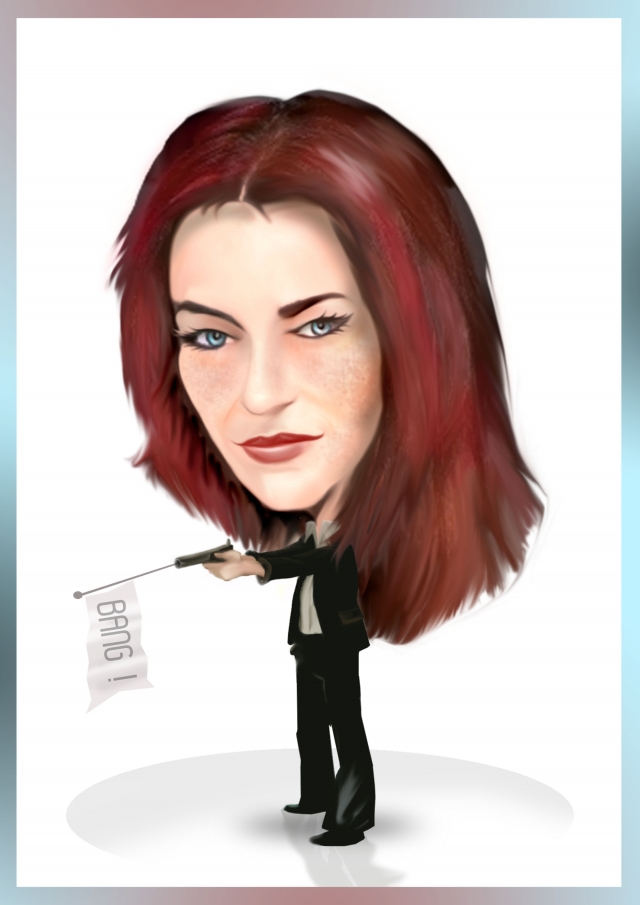 Renee Walker caricature by Gaby