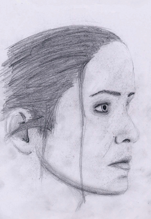 Renee Walker face sketch by IcarusTyler