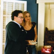 Annie Wersching and Dave Shalansky rehearsing a scene