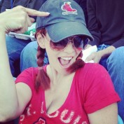 Annie Wersching at St. Louis Cardinals vs. Los Angeles Dodgers game