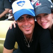 Annie Wersching and Carlos Bernard at baseball game