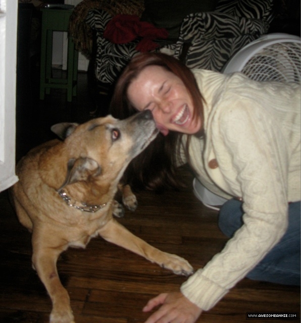 Annie Wersching with her dog