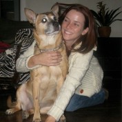 Annie Wersching with her rescue dog