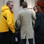 Annie Wersching with 24 director Brad Turner and Kiefer Sutherland