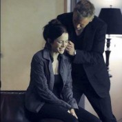 Annie Wersching and Callum Keith Rennie behind the scenes