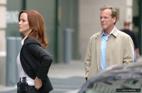 Annie Wersching and Kiefer Sutherland filming in Washington DC