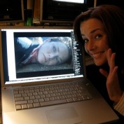 Annie Wersching BTS of 24 computer