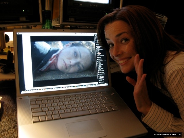 Annie Wersching BTS of 24 computer