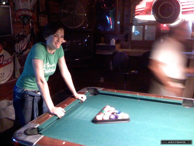 Annie Wersching plays pool after her first 24 action scene