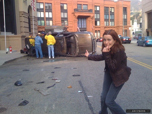 Annie Wersching behind the scenes 24 Season 7 car crash