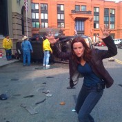 Annie Wersching by 24 car crash stunt