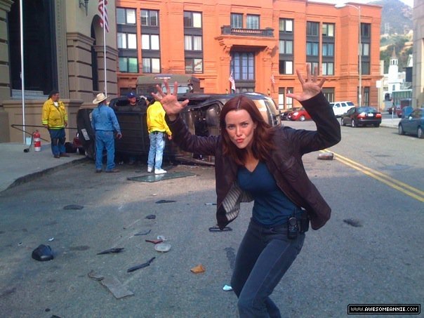 Annie Wersching by 24 car crash stunt