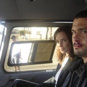 Annie Wersching and Carlos Bernard on 24 set