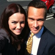 Annie Wersching and Chris Diamantopoulos on 24 set