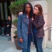 Annie Wersching with Enuka Okuma behind the scenes