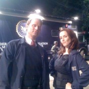 Annie Wersching and Jeffrey Nordling on 24 set