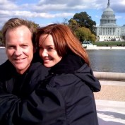 Annie Wersching and Kiefer Sutherland in Washington DC