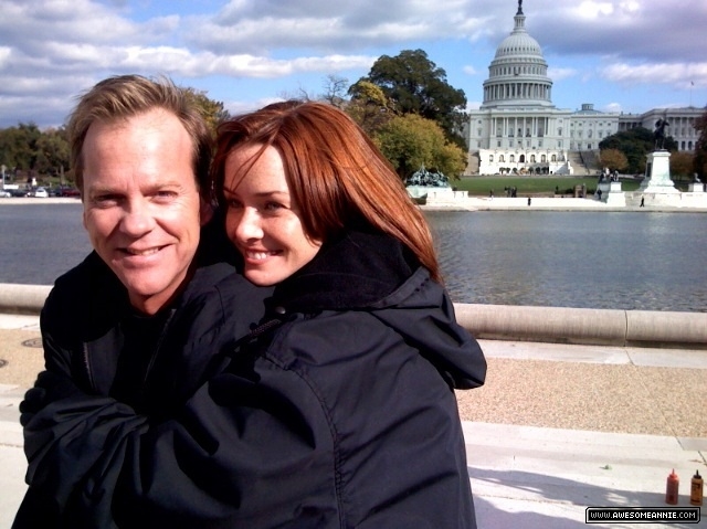 Annie Wersching and Kiefer Sutherland in Washington DC