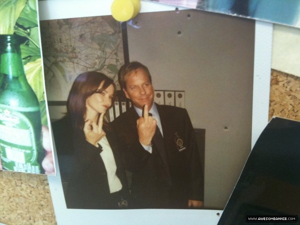 Annie Wersching and Kiefer Sutherland meeting each other