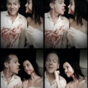 Annie Wersching and Kiefer Sutherland photo booth 24 S8 BTS