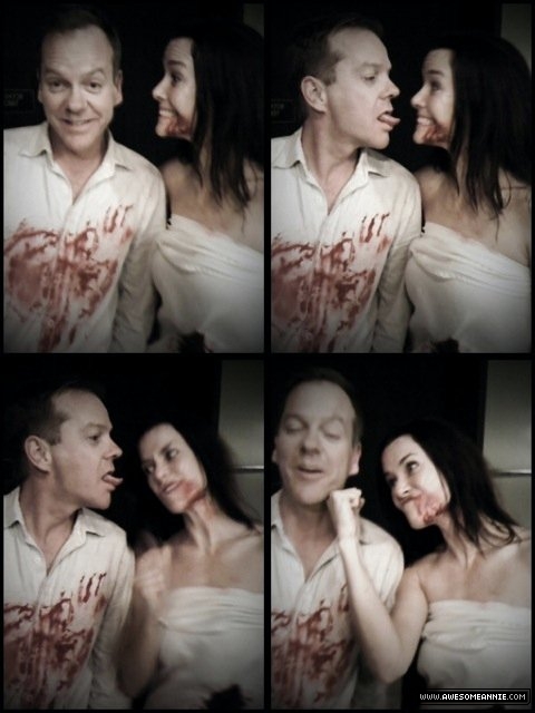 Annie Wersching and Kiefer Sutherland photo booth 24 S8 BTS