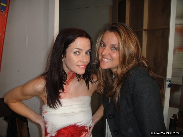 Annie Wersching and Marci Michelle on set of 24