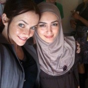 Annie Wersching with Nazanin Boniadi on 24 set