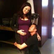 Pregnant Annie Wersching with Sterling Rush on 24 set