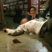 Annie Wersching with Jon Sklaroff behind the scenes