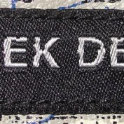 MEK Denim jeans tag