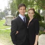 Annie Wersching with Jason Behr Company Man funeral set