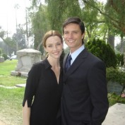 Annie Wersching with Jason Behr Company Man funeral set