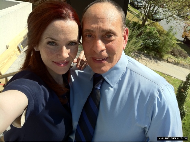 Annie Wersching and Nestor Serrano BTS on Partners set