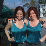Annie Wersching and stunt double Danielle Litak